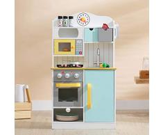Teamson Kids TD-11708AR Florence en Bois Jeu de Cuisine, Blanc/Vert et Jaune