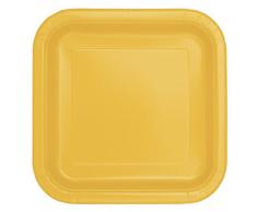 Unique Party - 31849 - Paquet de 14 Assiettes en Carton - 23 cm - Jaunes