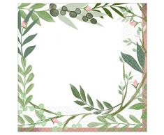 Amscan International 512143 papier et plastique Vaisselle, Serviette Lunch Amour et feuilles