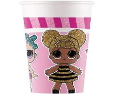 Procos- Folat 90858 Gobelets Papier L.O.L. 200ml-8 pièces, 90858P, Rose