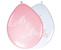 Folatex 8 Ballons * Mr & Mrs * comme décoration pour Mariage, Anniversaire et Mott Opa