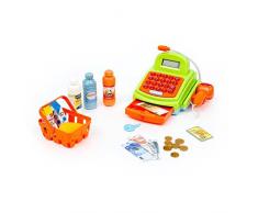 Mamatoy MMA07000 – Caisse de supermarché, enregistreur de caisse avec lumières, sons, scanner, microphone, calculatrice et accessoires
