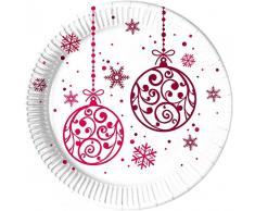 Procos PR89341 Assiettes en carton Motif boules de Noël Multicolore 23 cm