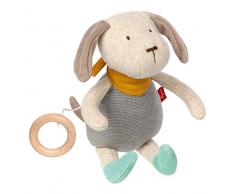 Sigikid- Filles et Garçons, Animal en Peluche Chien Patchwork Sweety Recommandé à partir de 0 Mois, 39023, Bleu, Gris