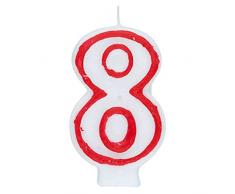 Unique Party - 360-8 - Bougie dAnniversaire Numéro 8