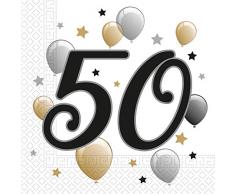 Procos PR88870 - Lot de 50 serviettes de table avec chiffres, design élégant, en cellulose, multicolore