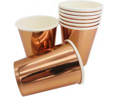 Folat Tasses Jetables Couleur Métallique Or Rose, 50692