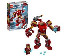 LEGO Super-Héros Marvel Avengers Le robot dIron Man, Set de jeu, Figurine de bataille pour enfants de 6 ans et plus, 117 pièces, 76140