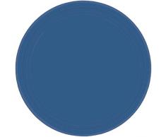 Party Ready Lot de 20 assiettes à dessert rondes jetables en papier Bleu marine 17,8 cm