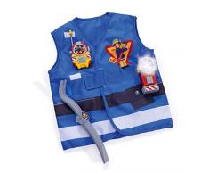 Simba - Ensemble de Sauvetage du Pompier Sam - Gilet de Lutte Contre lincendie avec Pied de biche, Lampe de Poche et WalkieTalkie - Bleu - pour Enfants à partir de 3 Ans