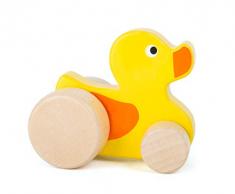 Small Foot- Canard à Pousser pour Enfants de la Marque, certifié 100% FSC, Fait de Bois Solide Jouets, 11048, Jaune