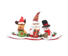 Gifts SHATCHI-1196 Shatchi 3 Teddy Set de Noël Animatic Party Decoration Père Noël Bonhomme de neige Renne Multicolore