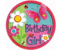 Amscan International Garden Girl Assiettes de jardin 22,8 cm