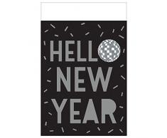 amscan 572206 Nappe en Plastique Boule Disco Hello Nouvel an 1,37 m x 2,59 m