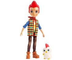 Enchantimals mini-poupée Redward Coq et figurine animale Cluck avec bandana, t-shirt, jean et chaussures, jouet pour enfant, GJX39