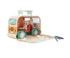 TOMY - Fuzzikins Mon Camper Van Chatons à Colorier et à Personnaliser E72788, Coloriage Enfant Effaçable, Figurines Chats, Camping Car Jouet Multicolore, Jouet Créatif pour Enfants de 4 ans+