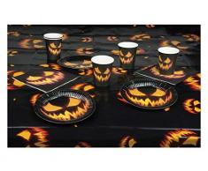 Boland 72308 Halloween Vaisselle Set de 6 Gobelets + 6 Assiettes + 12 Serviettes + Nappe Multicolore 25 Pièces