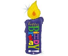 Betallic f85742p Ballon 41 – Bougie Happy Birthday, holographique