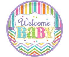 amscan 741488 18 cm pour Bébé Bright Papier Assiettes