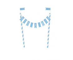 Unique Party- Décoration pour gâteau, 73390, Bleu