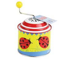 Bolz 52762 Boîte à musique Motif coccinelle porte-bonheur Orgelen, 18 m+, métal, 10,5 x 7,5 cm, Multicolore - Version Allemande