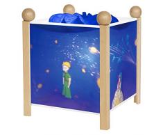 TROUSSELIER - Le Petit Prince Saint Exupéry - Veilleuse - Lanterne Magique - Idéal Cadeau de Naissance - Dessin animé - Couleur Bois Naturel - Ampoule 12V 10W inclue - Prise Electrique UK