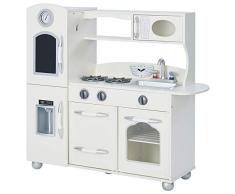 Cuisine de jeu enfant dinette en bois blanche fille garçon mixte Teamson Kids TD-11414W