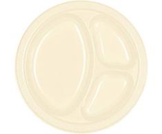 Amscan Lot de 20 Assiettes réutilisables divisées