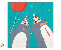 Procos PR1536 Lot de 20 serviettes de table en papier Multicolore