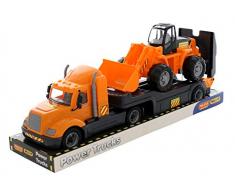 Polesie 58591 Mike, remorque Camion avec Pelleteuse Plateau – Jouet Véhicules