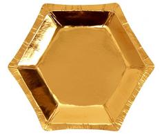 Neviti- Glitz and Glamour Assiettes en carton, 773345, doré, petit