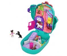 Polly Pocket Coffret Univers Le Ranch du Cactus avec mini-figurines Polly, Shani et chevaux, autocollants et surprises, jouet enfant, édition 2020, GKJ46