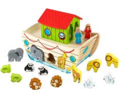 KidKraft 63244 Trieur de formes en bois Arche de Noé, jeu déveil, puzzle premier âge, jouets enfant incluant personnages et animaux