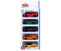 May Cheong Group - 30005 - Véhicules Miniature - Coffret 5 Voitures - Métal Burago - Echelle 1:43 - modèles et Coloris aléatoire