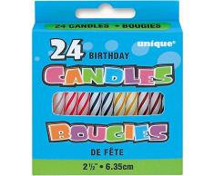 Unique Party - 1901MC - Bougies danniversaire à Rayures - Modèle/Coloris aléatoire