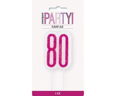 Unique Party- Bougie, 83898, Rose/argenté