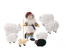 Goki - 2040625 - Poupée De Chiffon Articulée - Berger Avec Troupeau