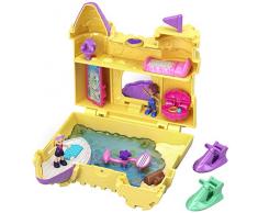 Polly Pocket Coffret Univers Le Château de Sable avec 2 mini-figurines et accessoires, autocollants et 5 surprises cachées, jouet enfant, GCJ87