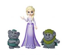 Disney La Reine des Neiges 2 - Mini poupée Elsa avec figurines de troll