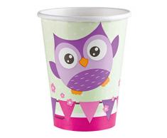 amscan - 998345-8 Gobelets Chouette - 266 ML