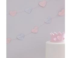 Ginger Ray PR-510 Guirlande de fête princesse en forme de cœur Pastel