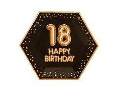 Neviti Glitz & Glamour-Plate-Large-Black & Gold-Age 18 Assiettes en carton 773093