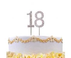 Gifts SHATCHI-810 Décoration de gâteau en argent avec diamant pour anniversaire de mariage