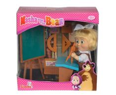 Simba - 109301944 - Masha et Michka - Poupée Ecolière - + Accessoires - 12 cm