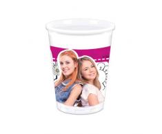 Procos 89959 Maggie & Bianca Fashion Friends Lot de 8 gobelets en Plastique Rose/Blanc