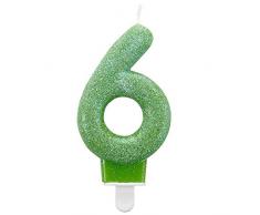 amscan 9900767 7.6 cm Paillettes Bougie danniversaire Numéro 6