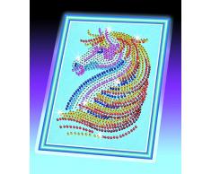 Art Sequin - KAD0635 - Peinture Au Numéro - Motif Tableau de Perles Cheval - Pic & Pin - Coloris Aléatoire