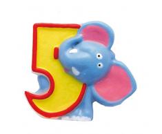 amscan - 551795 - Bougie Chiffre 5 Safari