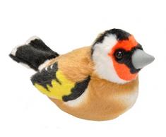 Wild Republic - 19486 - Oiseau en Peluche avec Ramage Original - Chardonneret élégant