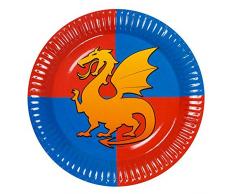 Boland BOL44019 Lot de 6 assiettes en carton de chevalier 23 cm Multicolore